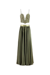 Jasmine Bustier and Skirt - Olive Dresses - Formal Rosewater House