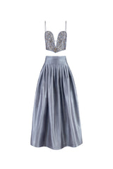 Jasmine Bustier and Yass Skirt - Blue Dresses - Formal Rosewater House