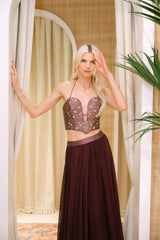 Jasmine Bustier and Skirt - Violet Dresses - Formal Rosewater House