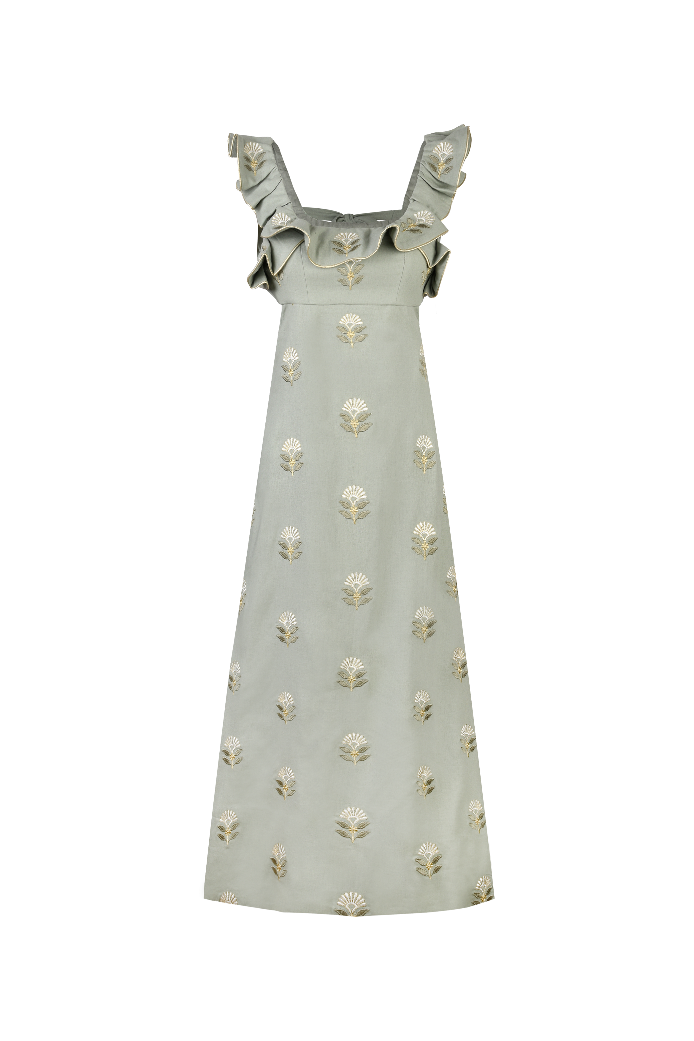 Malika Dress - Mint & Ivory