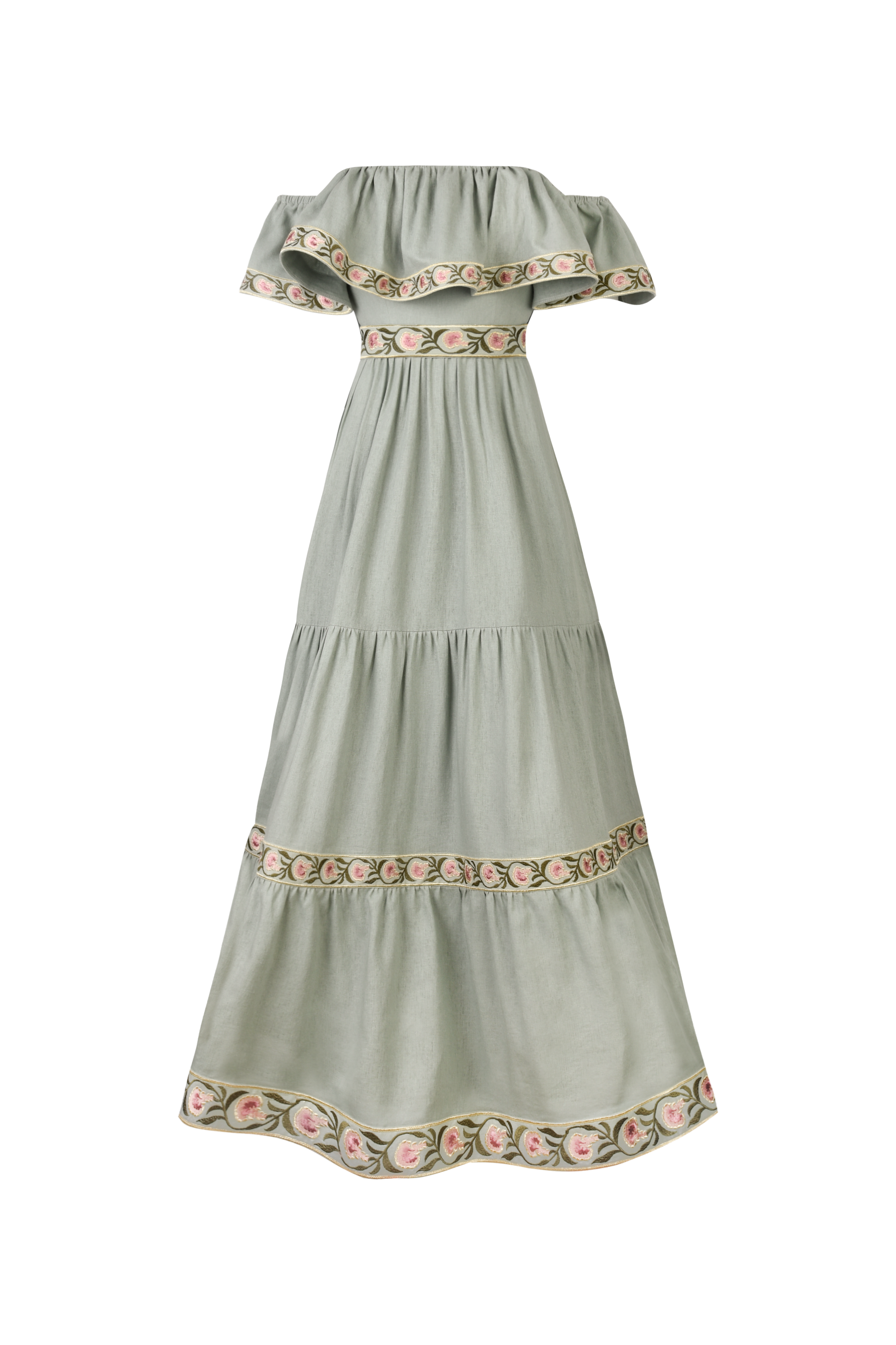 Carnation Ruffle Dress - Mint & Pink