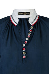 Golab Blouse - Navy & Red Tops - Blouse Rosewater House