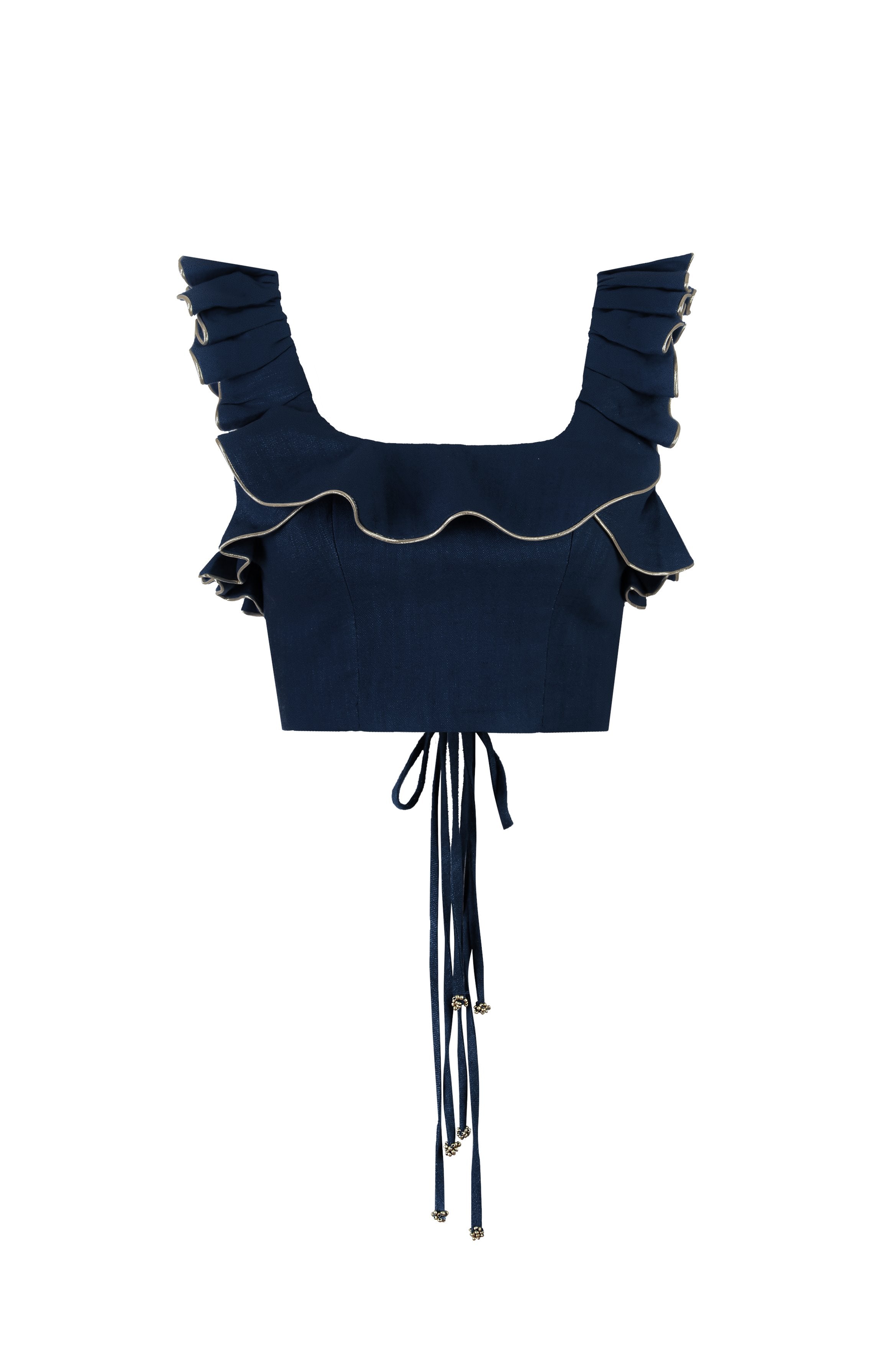 Malika Bustier Top - Navy (SAMPLE) Tops - Cropped & Casual Rosewater House