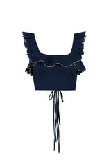 Malika Bustier Top - Navy (SAMPLE) Tops - Cropped & Casual Rosewater House