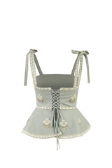 Mina Top - Mint & Ivory Rosewater House