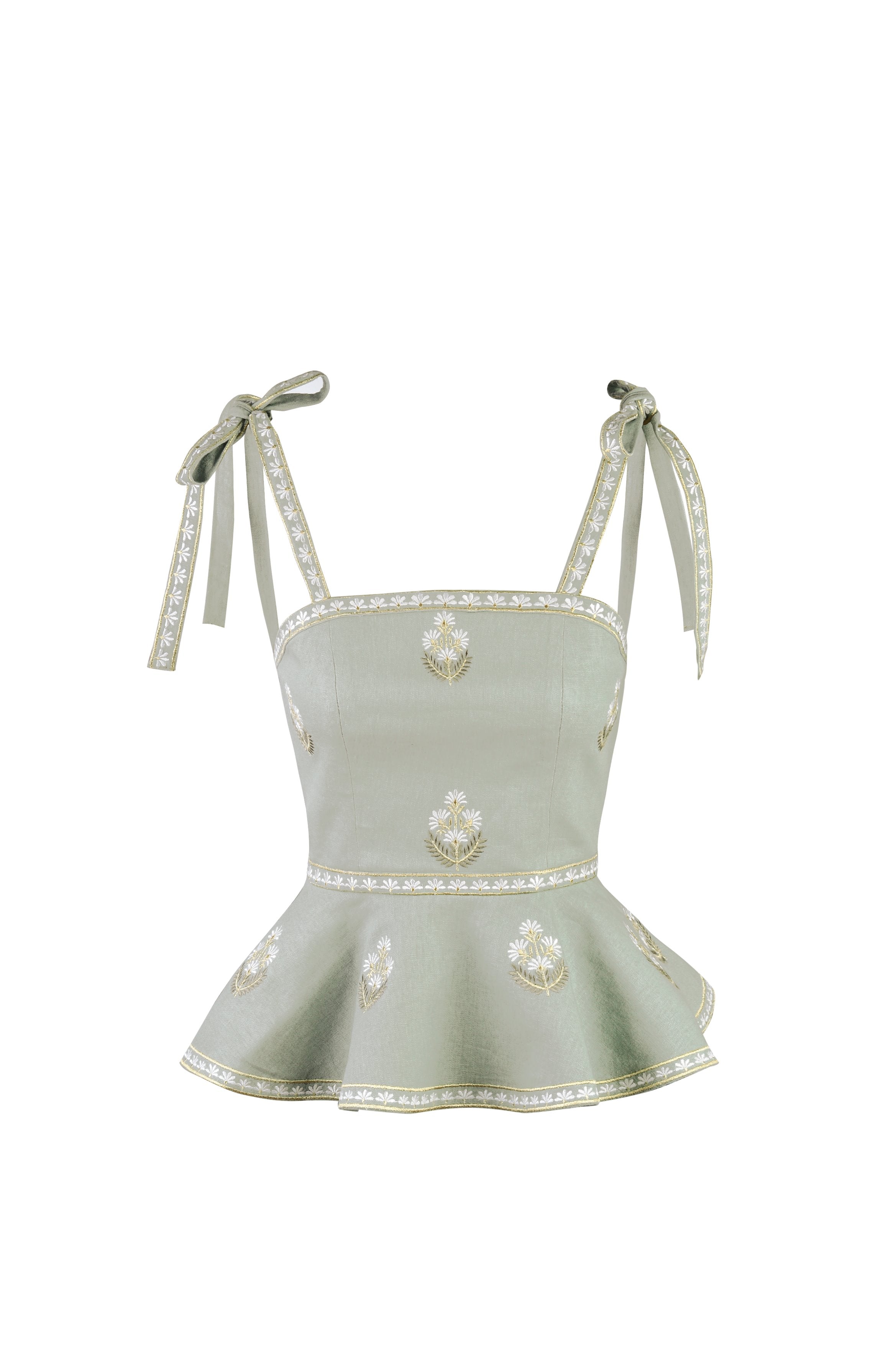 Mina Top - Mint & Ivory Rosewater House