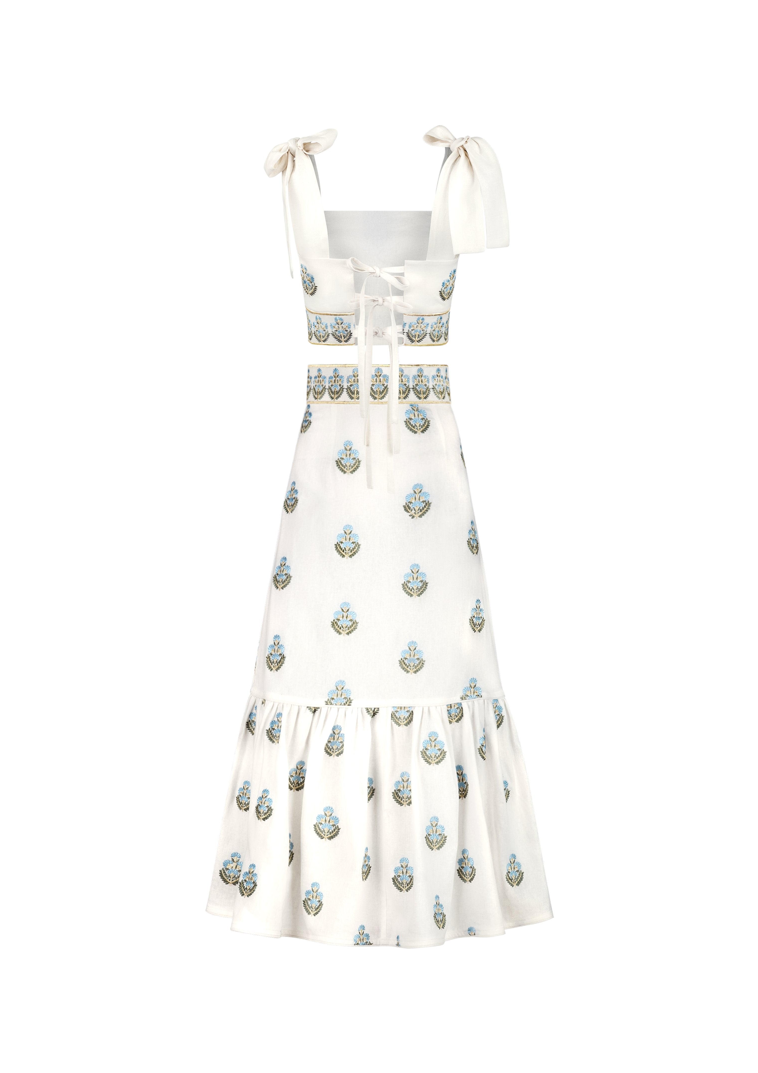 Begum Set - Off White & Blue Rosewater House