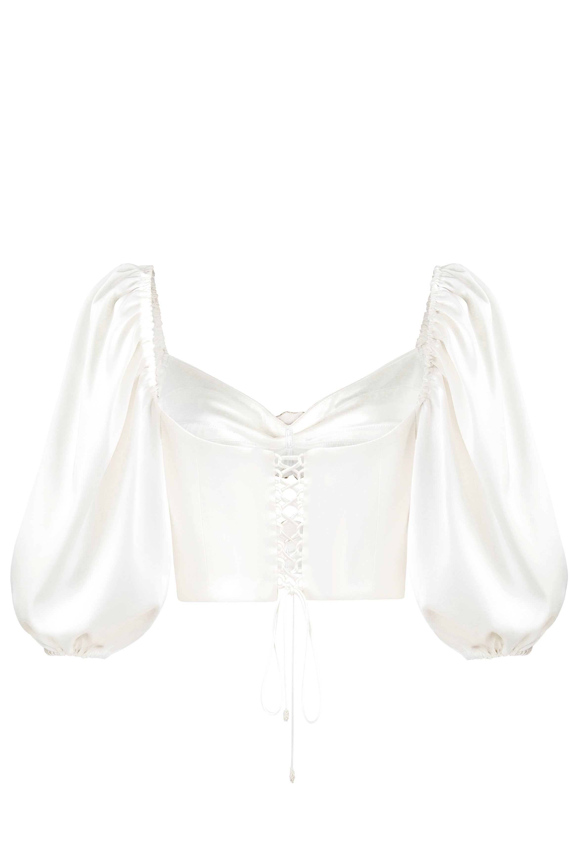 Silk Rosa Cut Out Top - Ivory Tops - Bustier & Embroidered Rosewater House