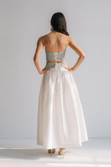 Silk Taffeta Yass Skirt - Off White Bottoms - Skirts Rosewater House
