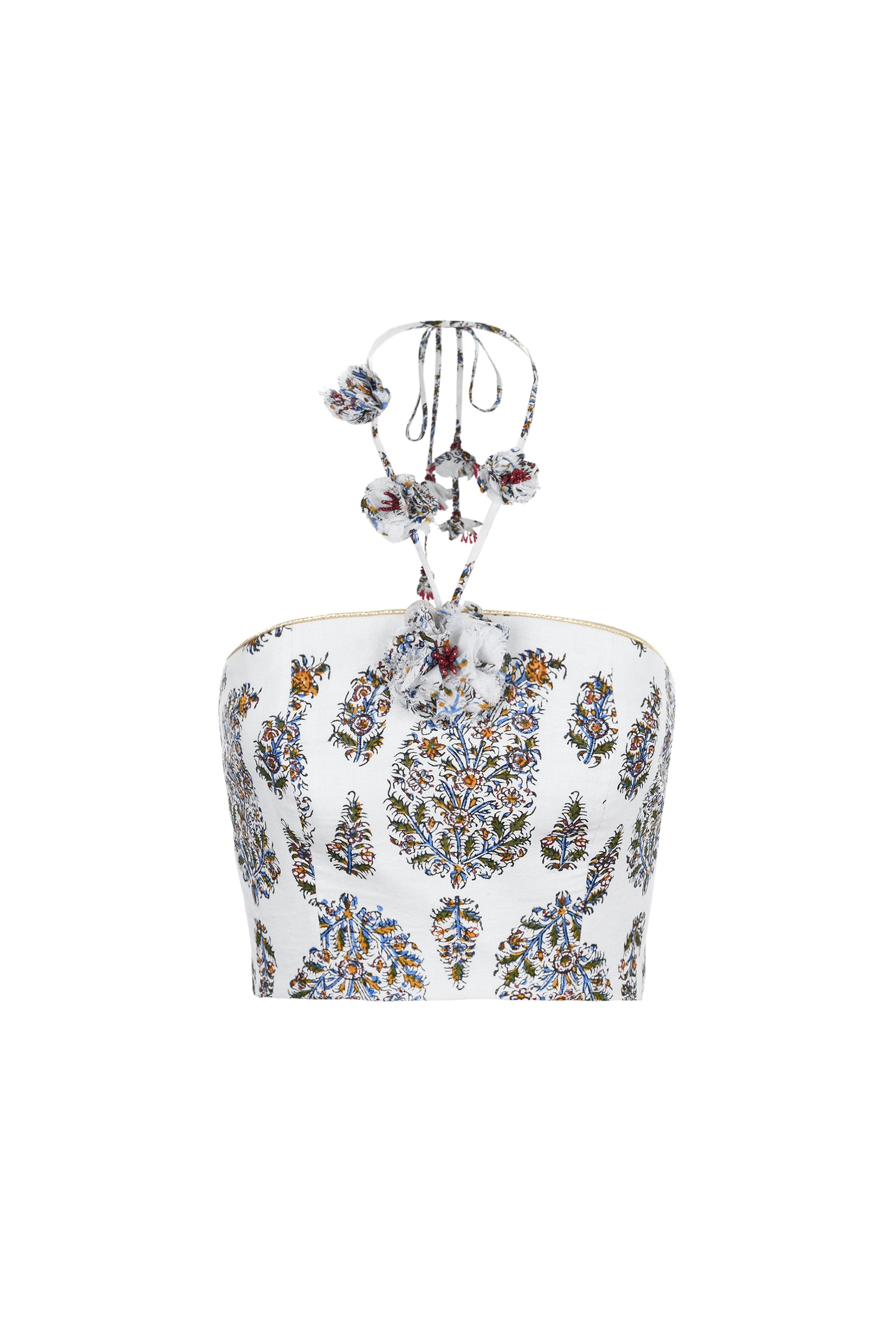 Hava Bustier - Paisley Ghalamkar Tops - Bustier & Embroidered Rosewater House - Wholesale SS25