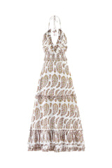 Bahar Ruffle Dress - Pink Paisley Dresses - Formal Rosewater House