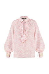 Naz Blouse - Printed Chiffon Pink Rosewater House