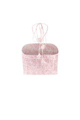 Gol bustier - Printed silk Pink Rosewater House