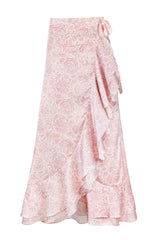Golestan skirt - Printed Silk Pink Rosewater House