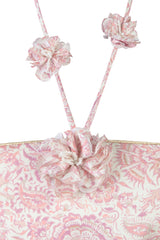 Hava Bustier - Printed Silk Pink Rosewater House