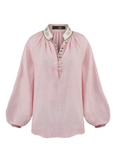 Ivy Blouse - Pink & White Tops - Blouse Rosewater House
