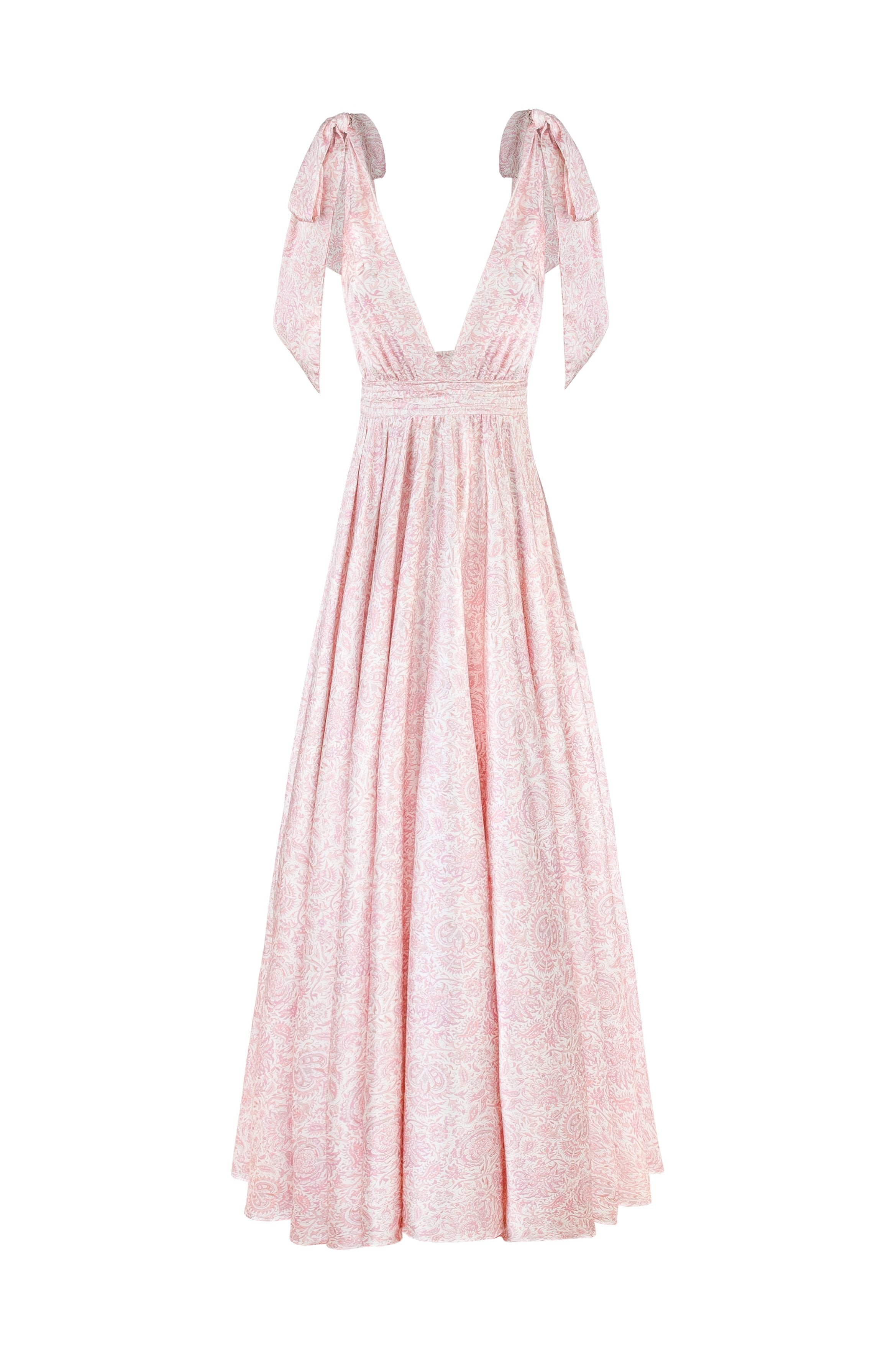 Fiona Dress - Printed Silk Pink Rosewater House