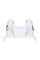 Ayan Top - White Tops - Bustier & Embroidered Rosewater House
