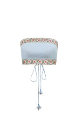 Carnation Crop Top - Blue & Pink Rosewater House