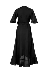 Gol Wrap Dress - Black Dresses - Formal Rosewater House