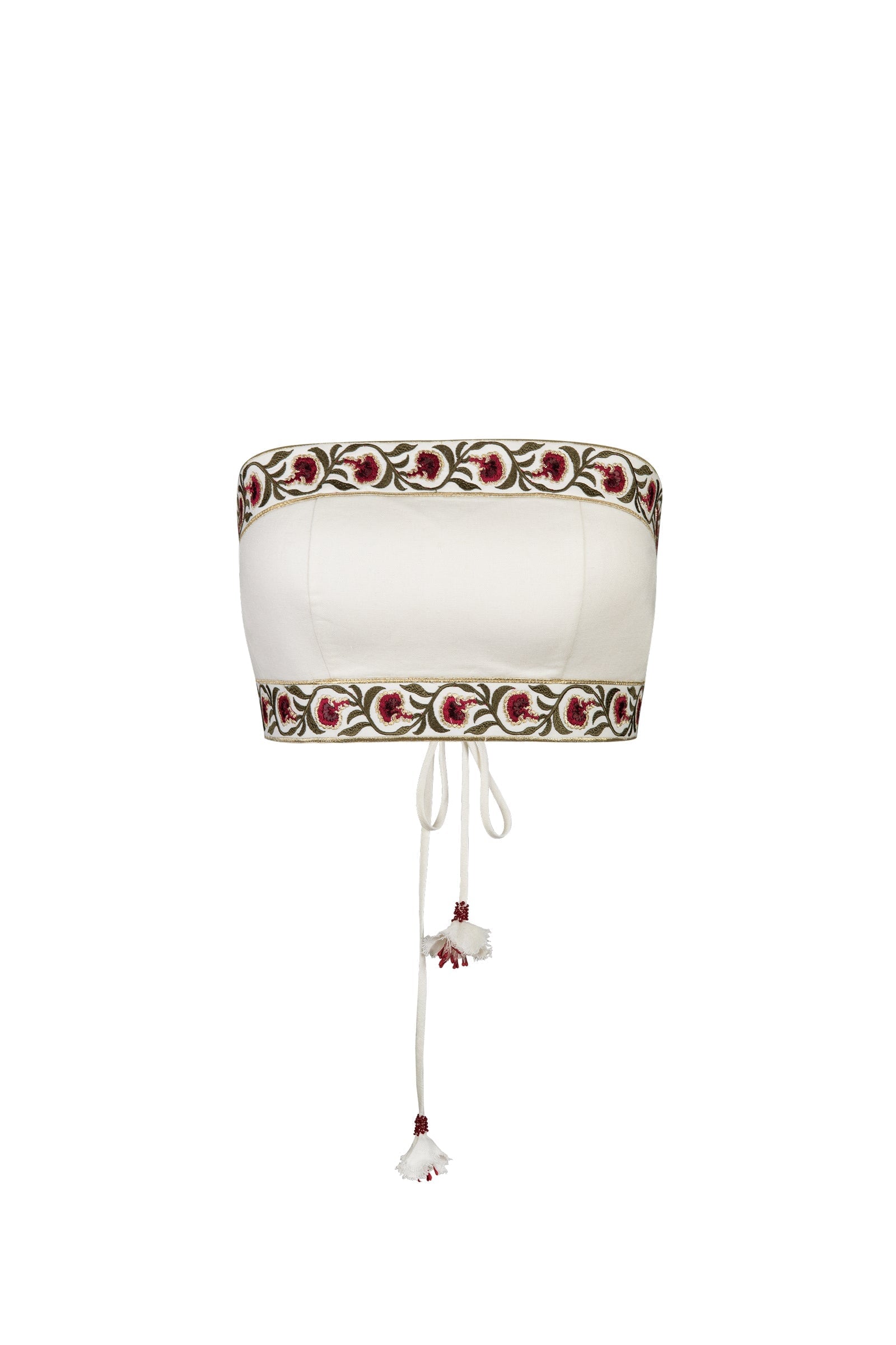 Carnation Crop Top - Ivory & Red Rosewater House