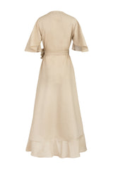 Gol Wrap Dress - Sand Dresses - Formal Rosewater House