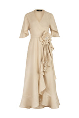Gol Wrap Dress - Sand Dresses - Formal Rosewater House
