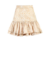 Pipa Mini Skirt - Printed Silk Creme Rosewater House