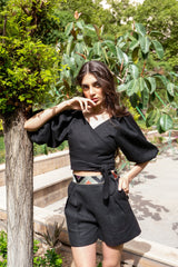 Gileva Shorts - Black Bottoms - Shorts Rosewater House