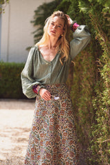 Shiva Aline Skirt - Blue Iris Rosewater House