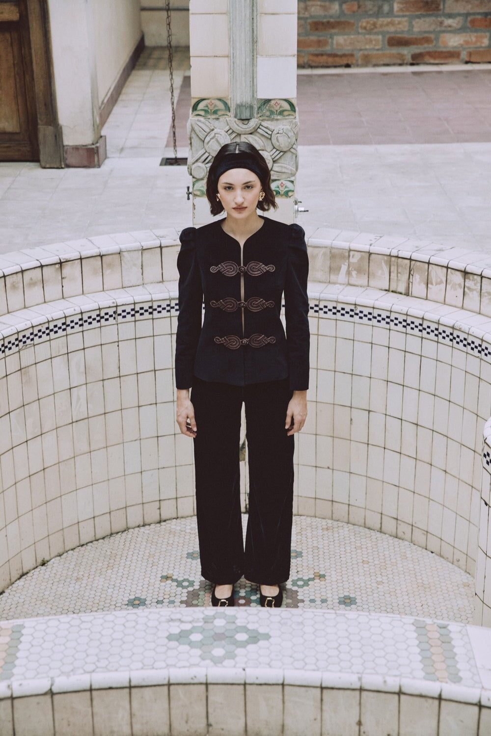 Mahtab Straight Leg Velvet Pants - Black Accessory - Belts Rosewater House