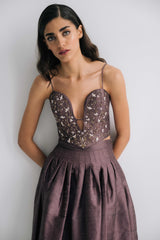 Jasmine Bustier and Yass Skirt - Violet Dresses - Formal Rosewater House