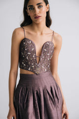 Jasmine Bustier and Yass Skirt - Violet Dresses - Formal Rosewater House