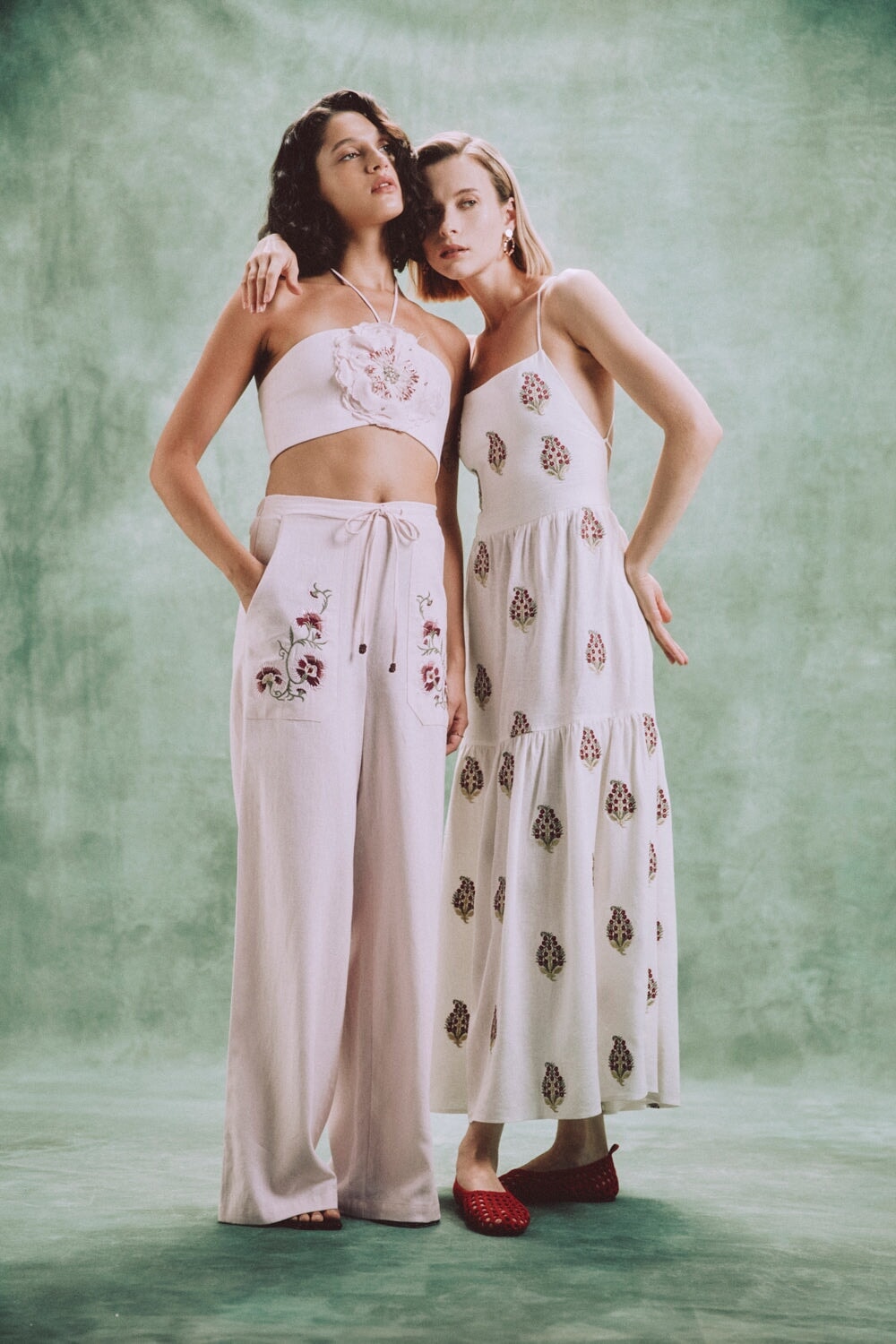 Lola Pants - Lola Embroidered Pink & Pink Rosewater House