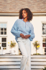 Golab Blouse - Blue & Red (Limited Edition) Tops - Blouse Rosewater House