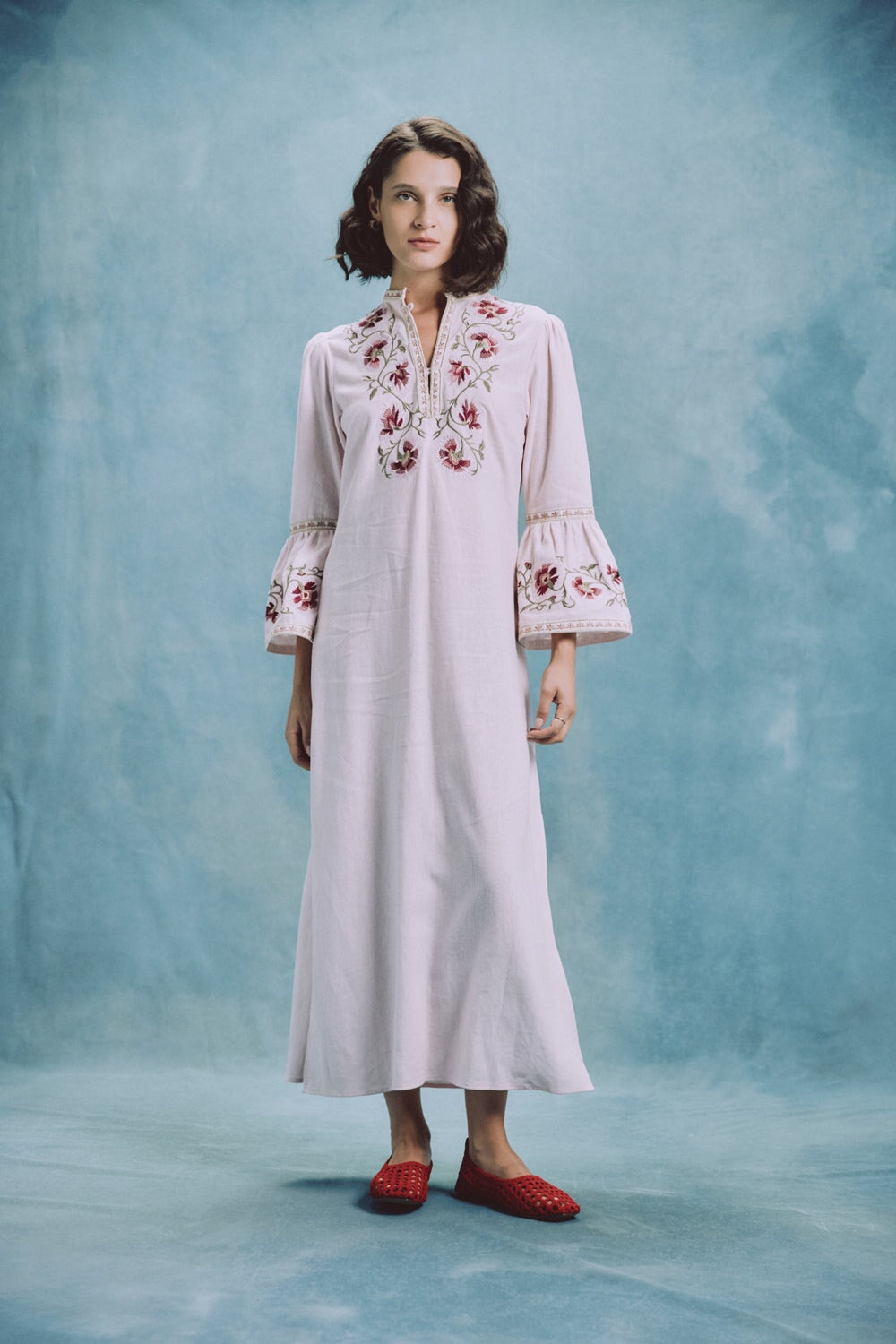 Lola Kaftan - Lola Embroidered Pink & Pink Dresses - Kaftans & Casuals Rosewater House
