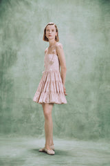 Sara Mini Dress - Printed Silk Pink Rosewater House