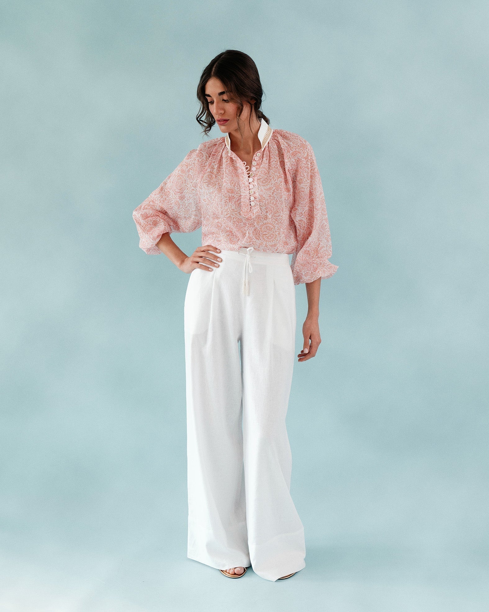 Golab Blouse - Pink Iris Tops - Blouse Rosewater House