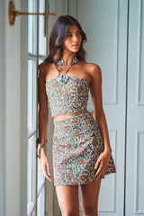 Hava Bustier - Blue Iris Tops - Bustier & Embroidered Rosewater House