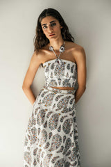 Hava Bustier - Paisley Ghalamkar Tops - Bustier & Embroidered Rosewater House