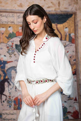 Carnation Pants - White & Red Bottoms - Pants RoseWaterHouse