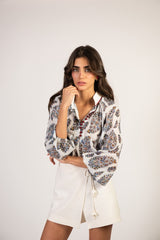 Golab Blouse - Blue Pasiley Tops - Blouse Rosewater House