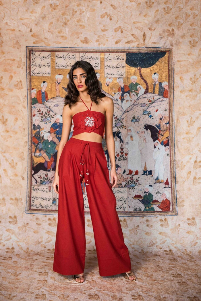 Golestan Pants - Deep Red Bottoms - Pants Rosewater House - Wholesale SS25
