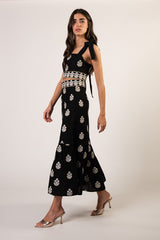 Begum Skirt- Black, White & Gold Rosewater House