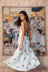 Sarv Maxi Dress - Off White & Red Rosewater House