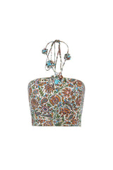 Hava Bustier - Blue Iris Tops - Bustier & Embroidered Rosewater House