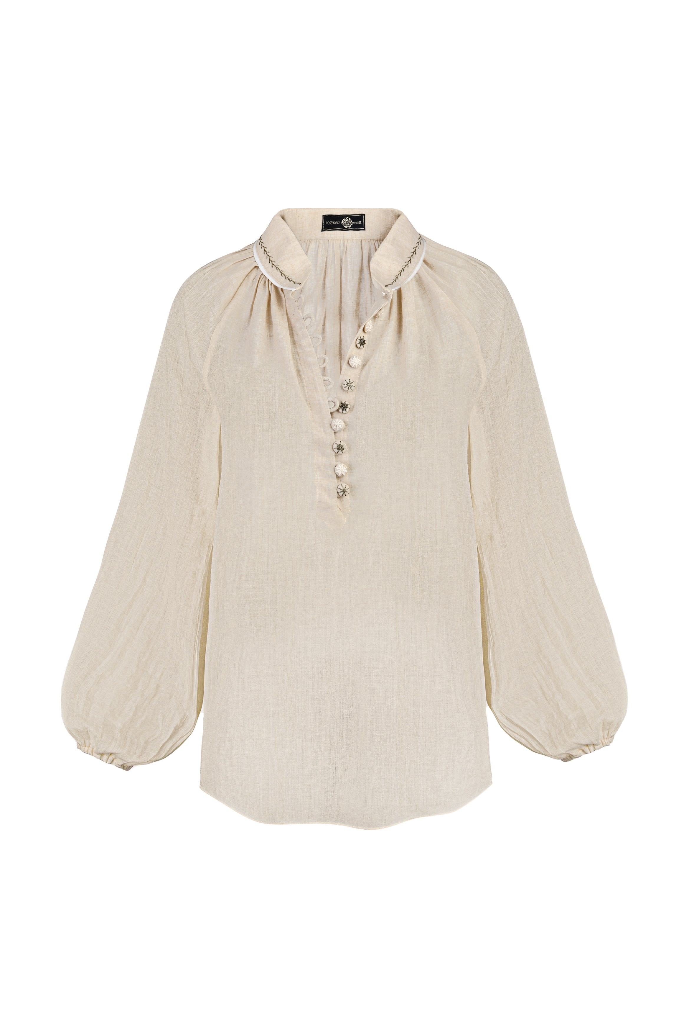 Golab Blouse - Sand & Ivory Tops - Blouse Rosewater House