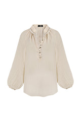 Golab Blouse - Sand & Ivory Tops - Blouse Rosewater House