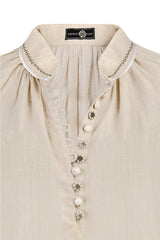 Golab Blouse - Sand & Ivory Tops - Blouse Rosewater House