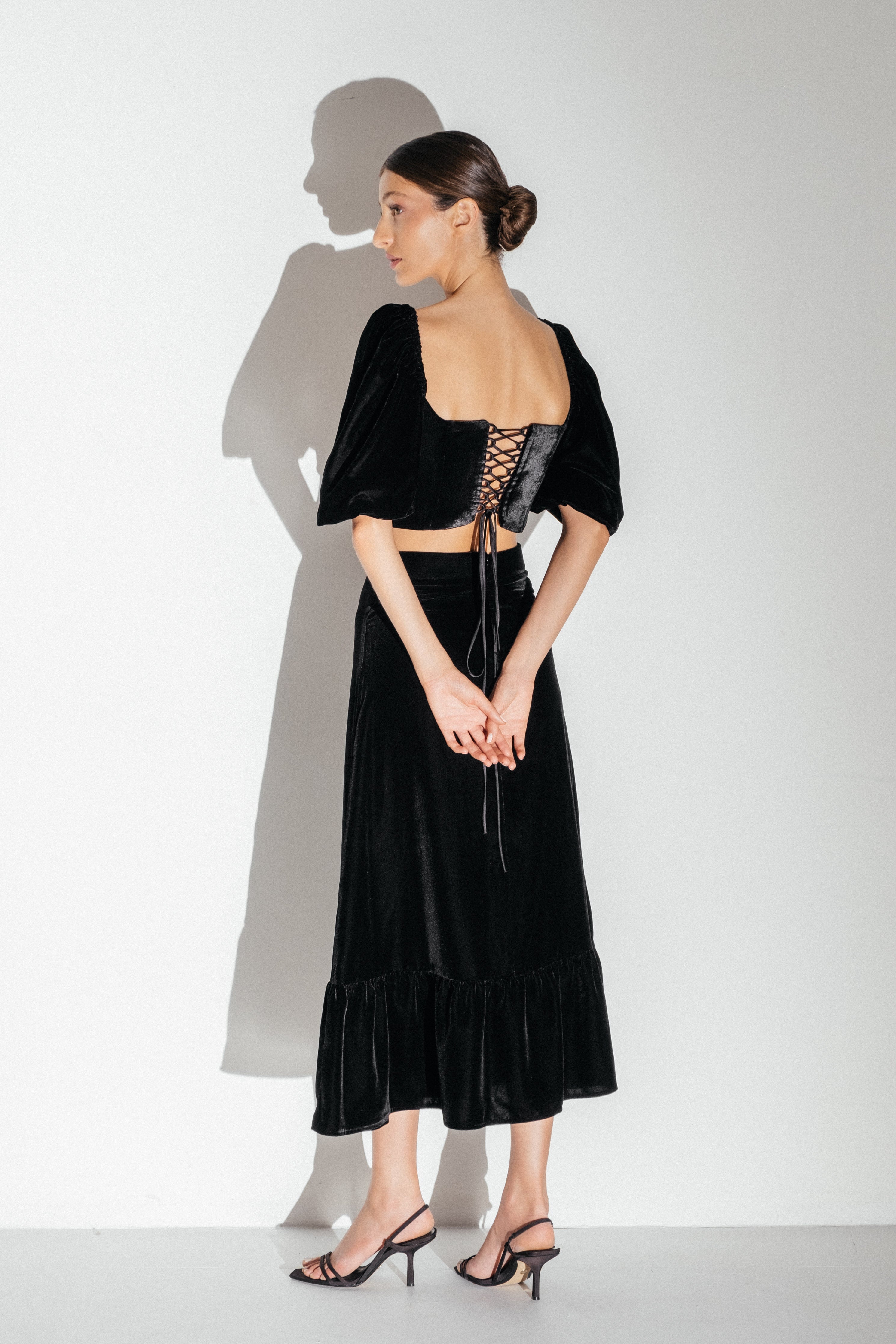 Rosa Embellished Cut Out Top - Black Tops - Bustier & Embroidered Rosewater House